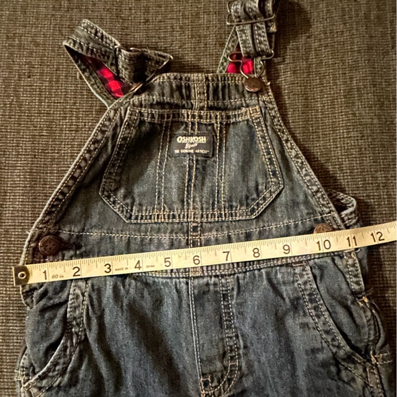 Oshkosh B’Gosh Kids Toddlers Denim Overalls Flannel Lined size 2T - Picture 10 of 11